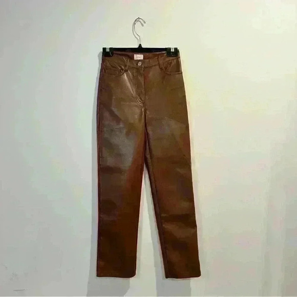 Wilfred Pants - Wilfred Aritzia | Melina pants patina brown womens 0 vegan faux leather  regular